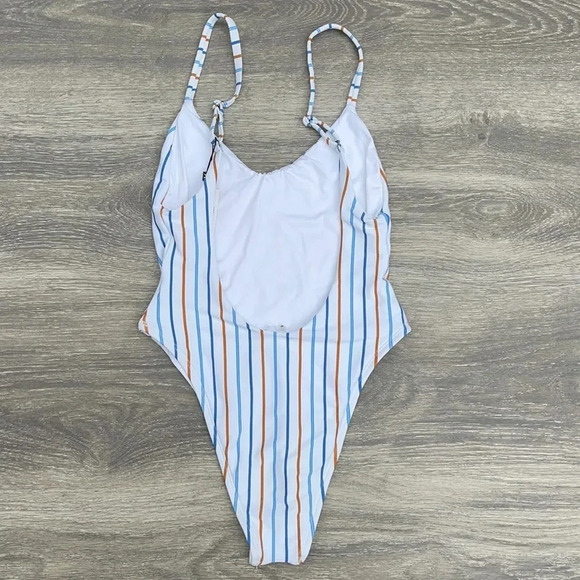 Vitamin A Yasmeen One Piece Swimsuit/Bodysuit Palm Springs White Stripes - Picture 7 of 13